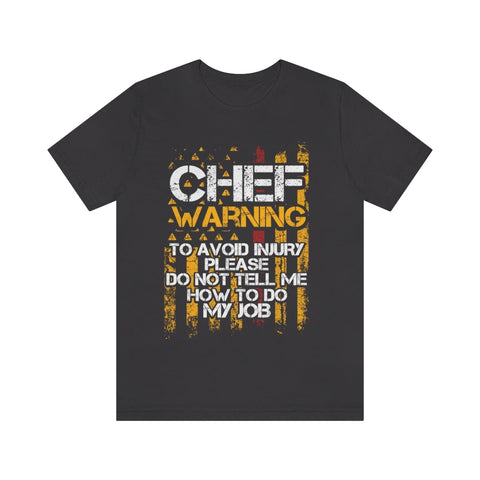 Printify Chef Warning Unisex Jersey Short Sleeve Tee T-Shirt Dark Grey / S