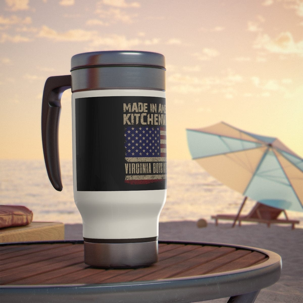 Printify Stainless Steel Travel Mug with Handle, 14oz Mug 14oz