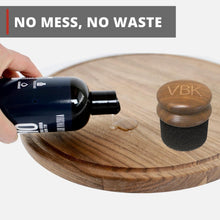 No mess application of cutting board oil and conditioner