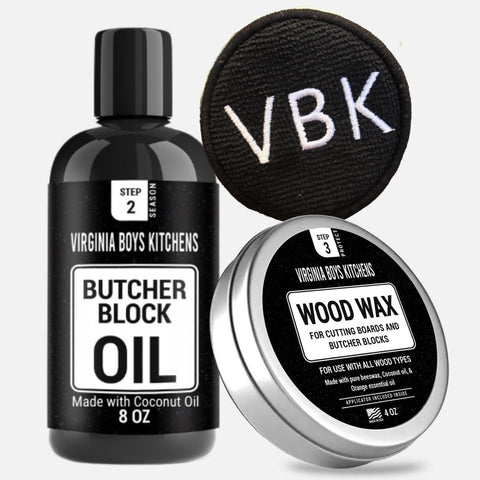 Virginia Boys Kitchens Basic Care Kit - Board Oil and Board Finishing Wax Combo wood care Original Line - Orange and Rosemary