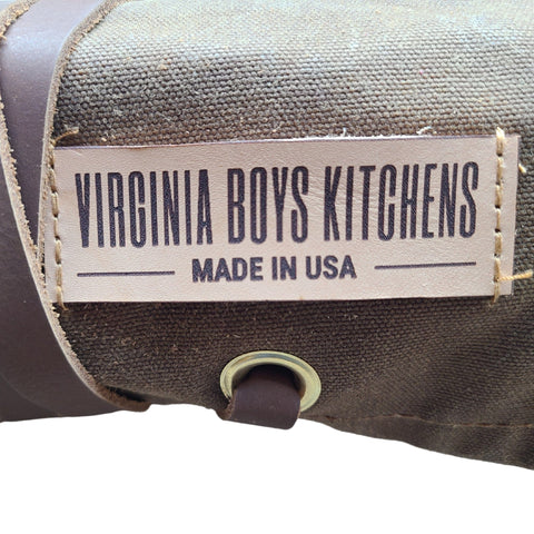 Virginia Boys Kitchens logo laser etched on genuine leather