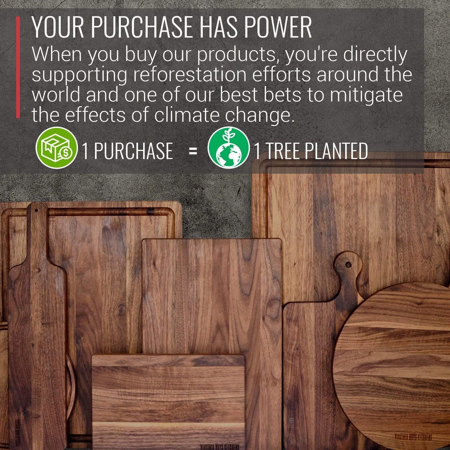 Virginia Boys Kitchens Cutting Board 10 x 16 Walnut Cutting Board with Knob Handle