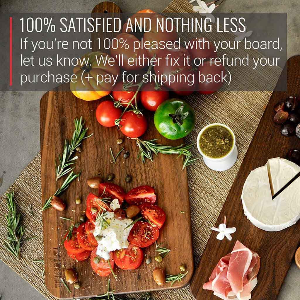 Virginia Boys Kitchens Cutting Board 8 x 17 Walnut Cutting Board and Charcuterie Paddle with Handle