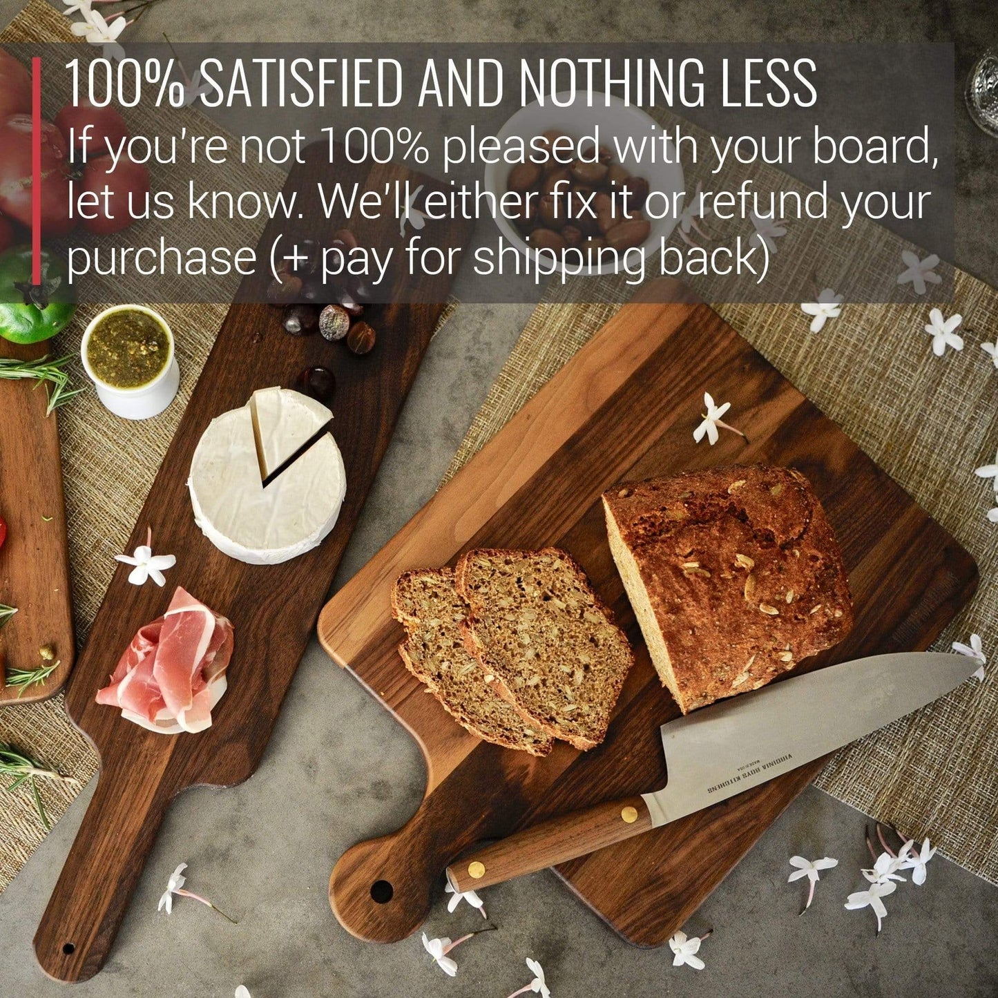 Virginia Boys Kitchens Cutting Board Mom's Cutting Board - 10 x 16 Walnut Cutting Board with Knob Handle