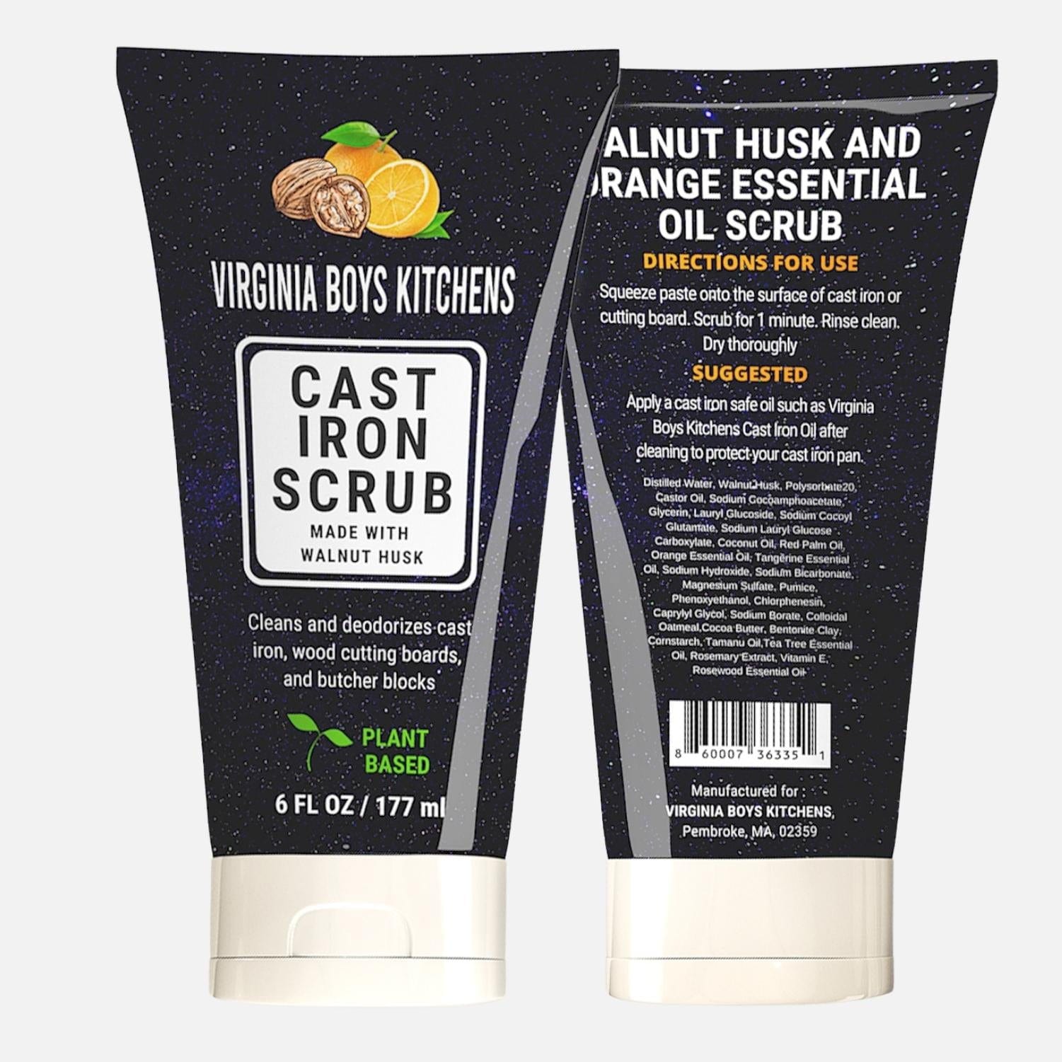 Virginia Boys Kitchens **NEW!** Cast Iron Scrub - made with All Natural Walnut Husk & Orange Essential Oils wood care