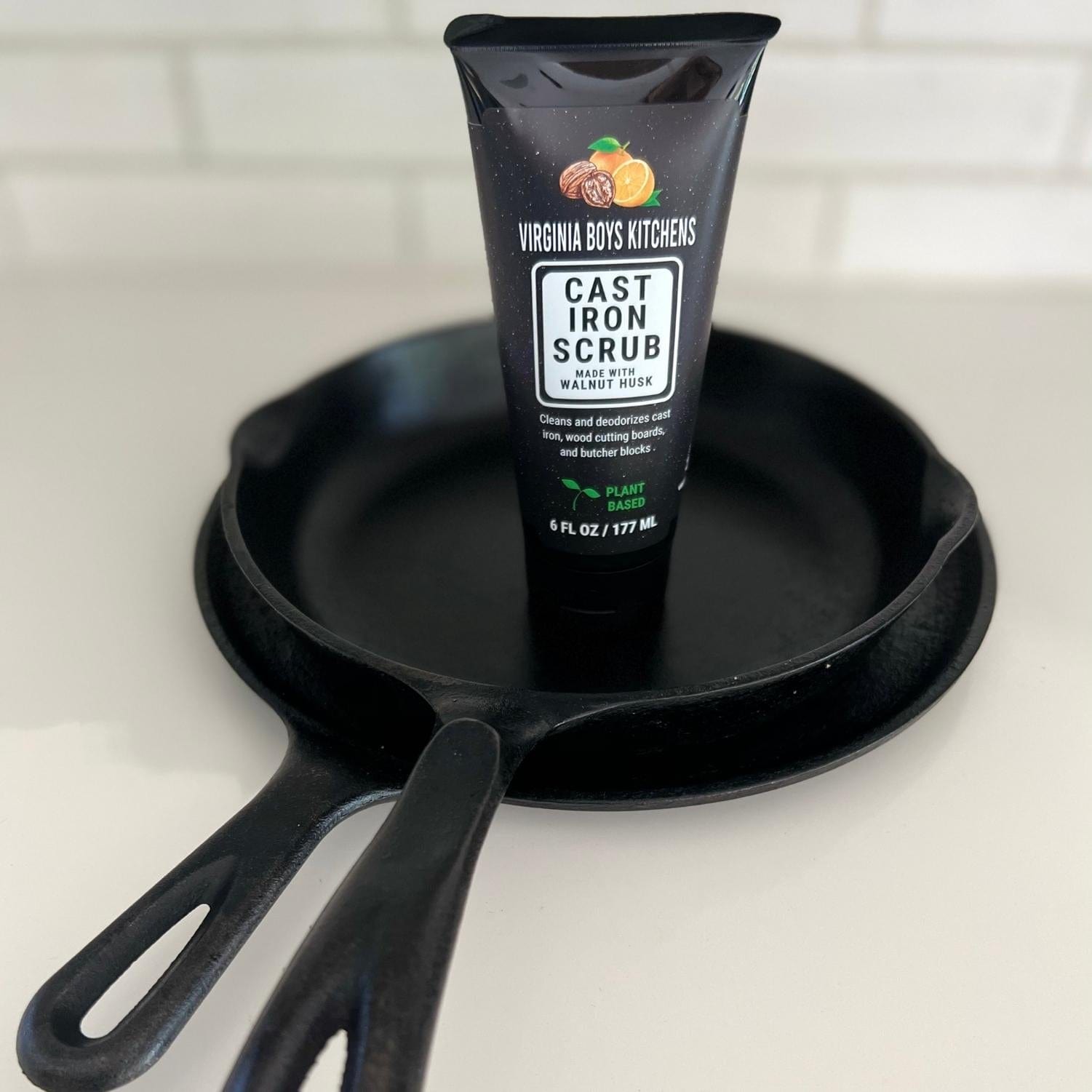 Virginia Boys Kitchens **NEW!** Cast Iron Scrub - made with All Natural Walnut Husk & Orange Essential Oils wood care