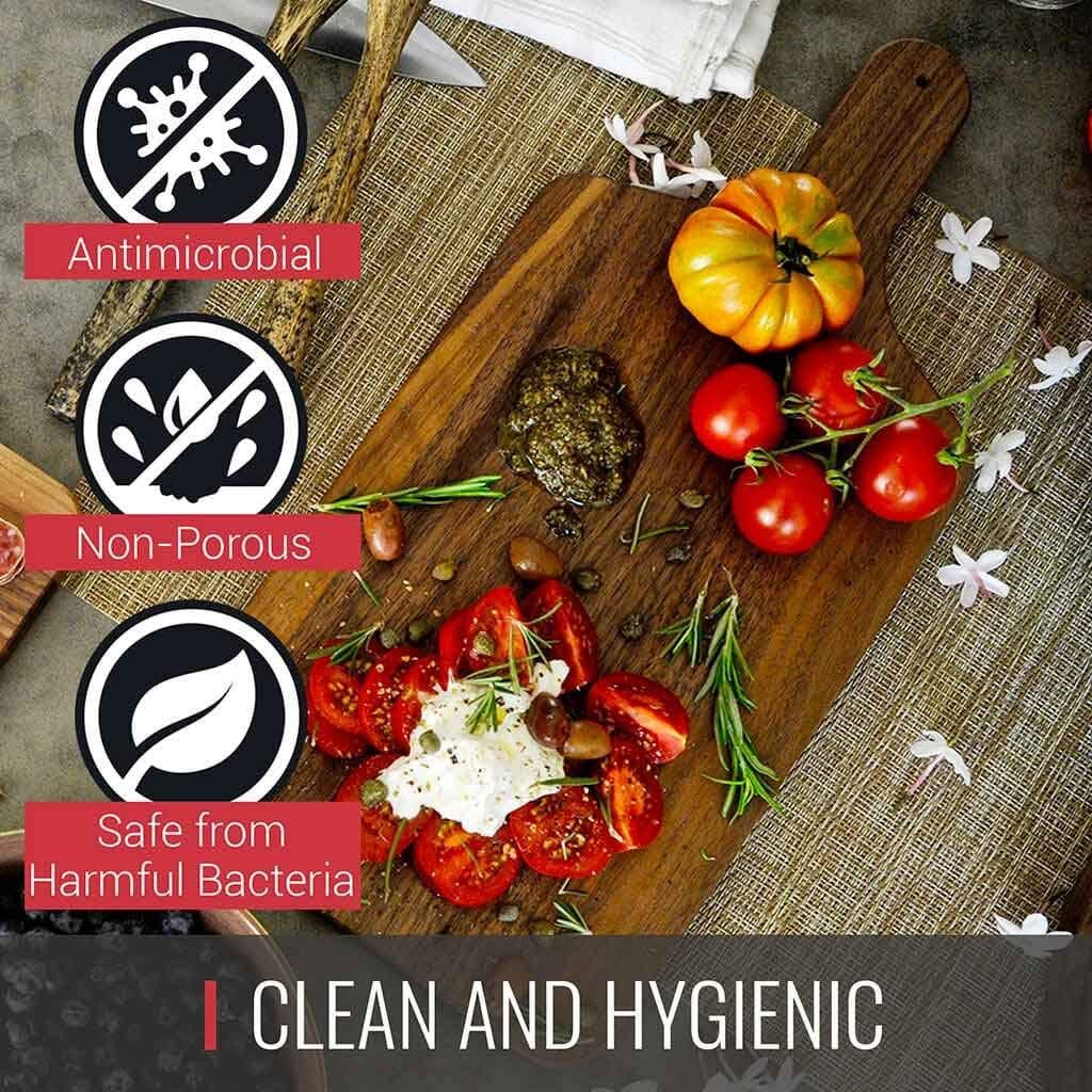 Tomato mozzarella on a clean and hygienic board