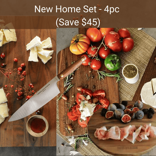 Virginia Boys Kitchens Save $45 - 4pc Bundle - New Home Set - Extra Large board + Chef Knife + Cheese Board + Pizza Board