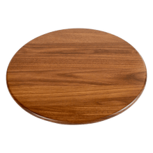 Virginia Boys Kitchens Serving Tray 13.5 Inch Round Walnut Wood Lazy Susan Centerpiece with Smooth 360 Degree Rotation