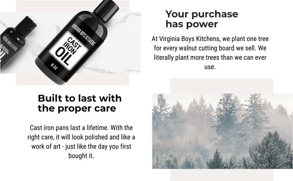 Virginia Boys Kitchens Wood Oil 8 oz - Original - Orange and Rosemary **NEW!** Cast Iron Seasoning Oil - Coconut Oil and Essential Oils - Full Size 8oz - Original