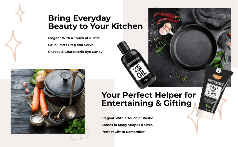 Virginia Boys Kitchens Wood Oil 8 oz - Original - Orange and Rosemary **NEW!** Cast Iron Seasoning Oil - Coconut Oil and Essential Oils - Full Size 8oz - Original